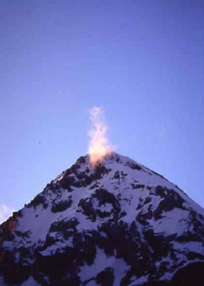 la cima del Gran Zebrù alla sera