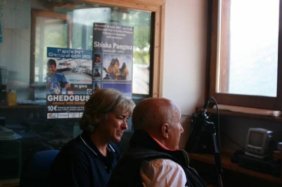 Cecilia Carreri con Franco Rodino ai microfoni di Radio Cortina